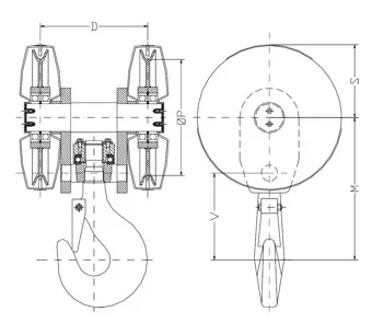 mobile crane hook drawing