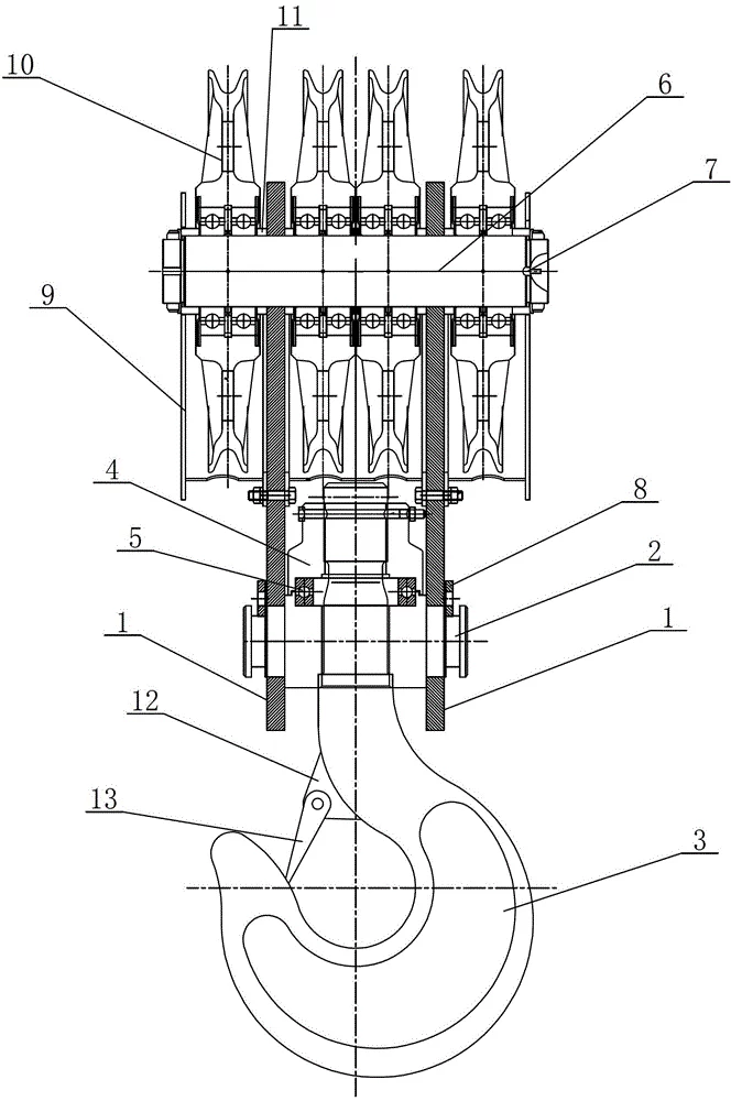 single-crane-hook-drawing