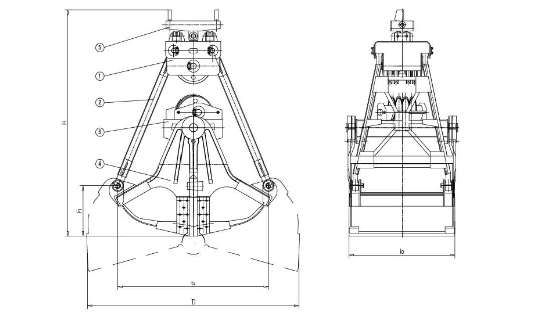 Mechanical Grab Bucket Drawing